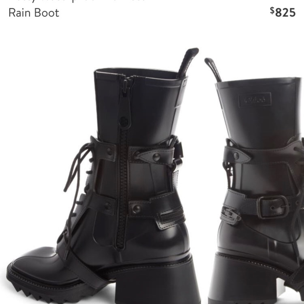 Chloe Betty Waterproof Harness Rain Boots  (BRAND NEW) Size 9 - color Black